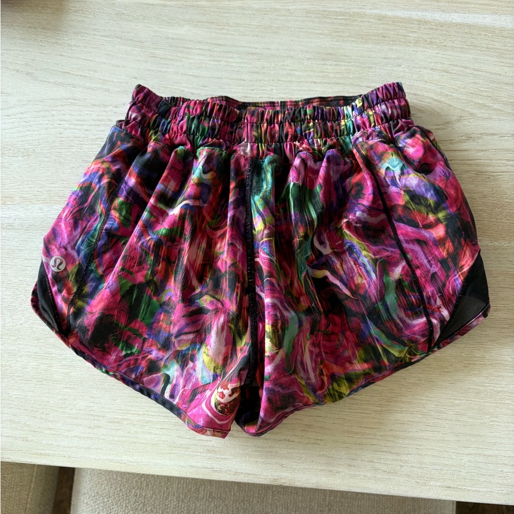 multicolored lululemon hotty hot shorts